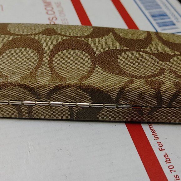 COACH Est. 1941 Hard Clam Shell Eyewear Protective Beige Case Eyeglasses Glasses - Picture 4 of 6